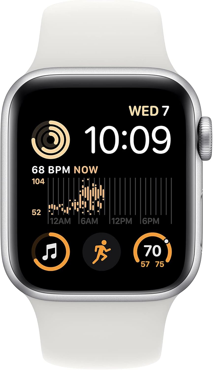 Apple Watch SE (2nd Gen) GPS + Cellular Silver Aluminum 40mm with White Strap