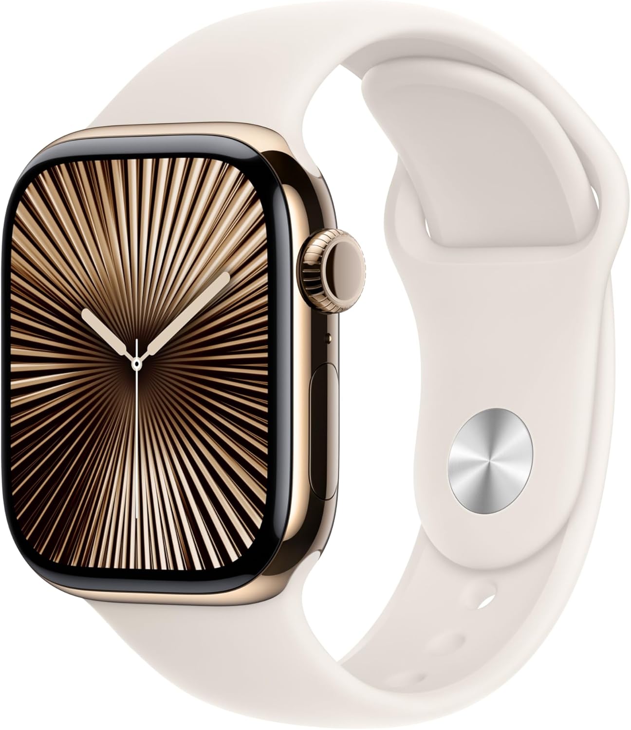 Apple Watch Series 10 GPS + Cellular 42mm Aluminum Gold Case + Starlight Strap